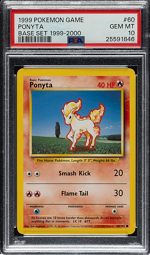 1999 Pokemon Base Set #60 Ponyta PSA GEM MINT 10