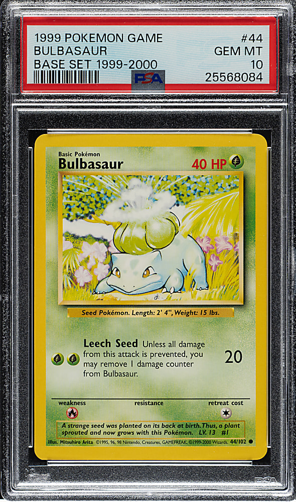 1999 Pokemon Base Set #44 Bulbasaur PSA GEM MINT 10