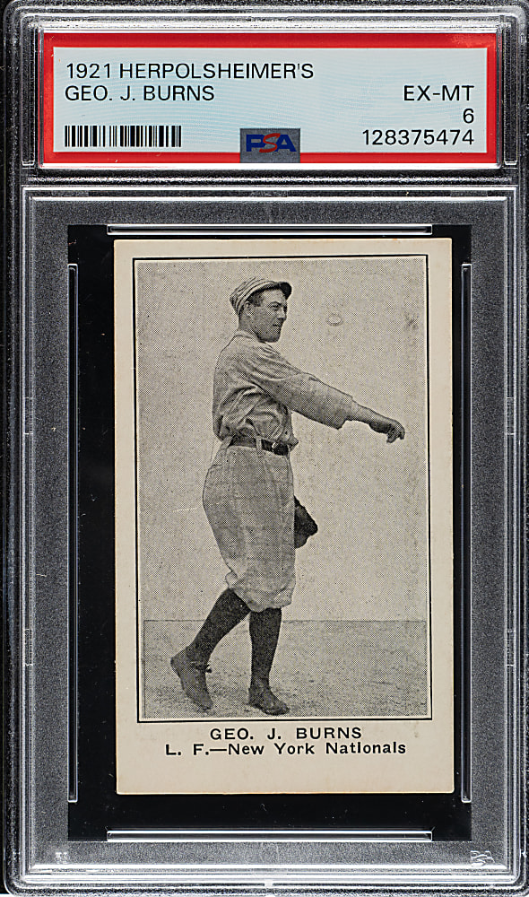 1921 Herpolsheimer's Clothing George J. Burns PSA EX-MT 6 - 1 of 1 - Highest Graded!