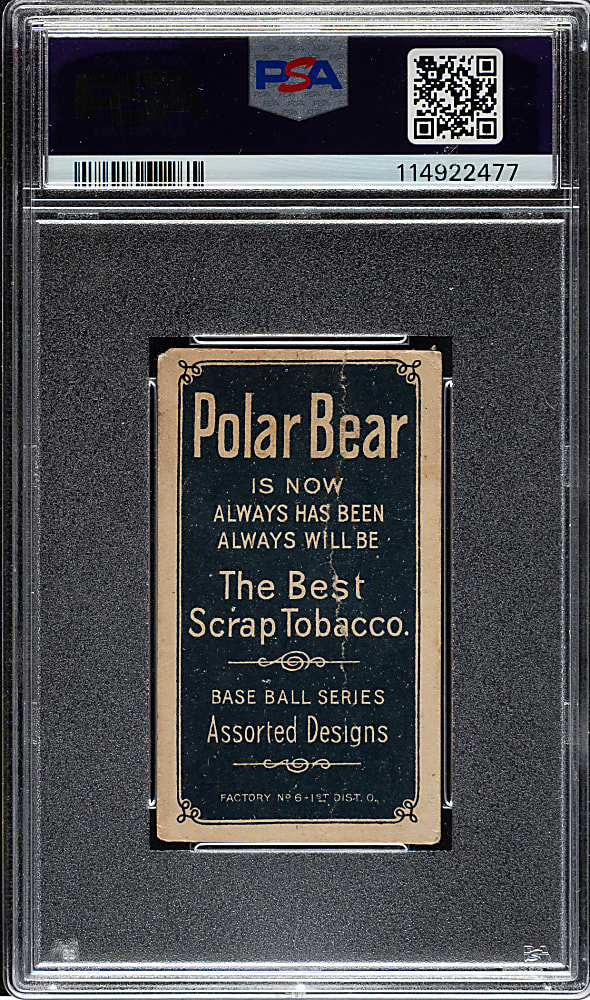 1909-1911 T206 White Border Red Kleinow New York, Catching PSA POOR 1 - Polar Bear Back