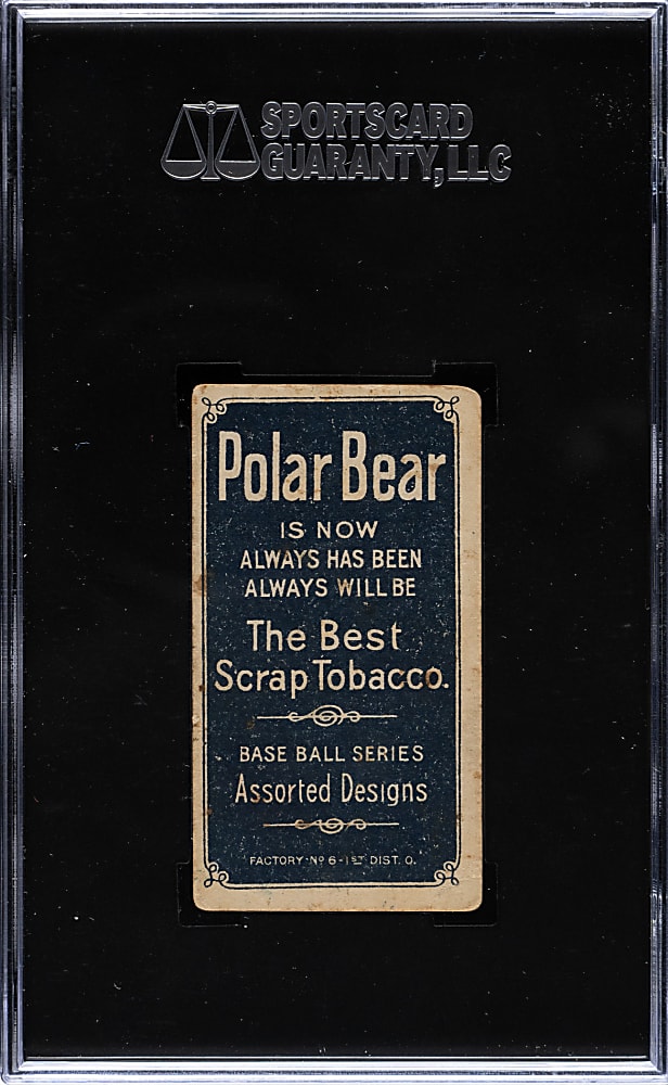 1909-1911 T206 White Border Hal Chase Throwing Dark Cap SGC VG 40 - Polar Bear Back