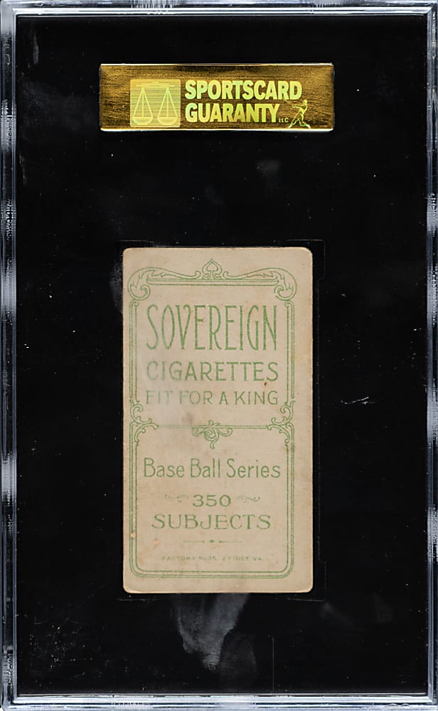 1909-1911 T206 White Border Cy Seymour Throwing SGC GOOD 30 - Sovereign 350 Back