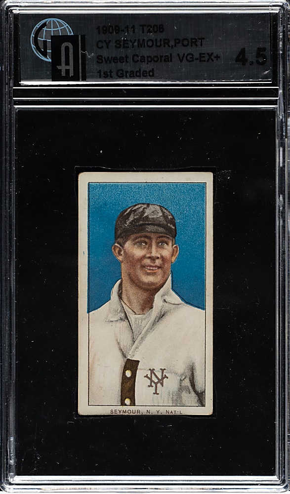 1909-1911 T206 White Border Cy Seymour Portrait GAI VG-EX+ 4.5