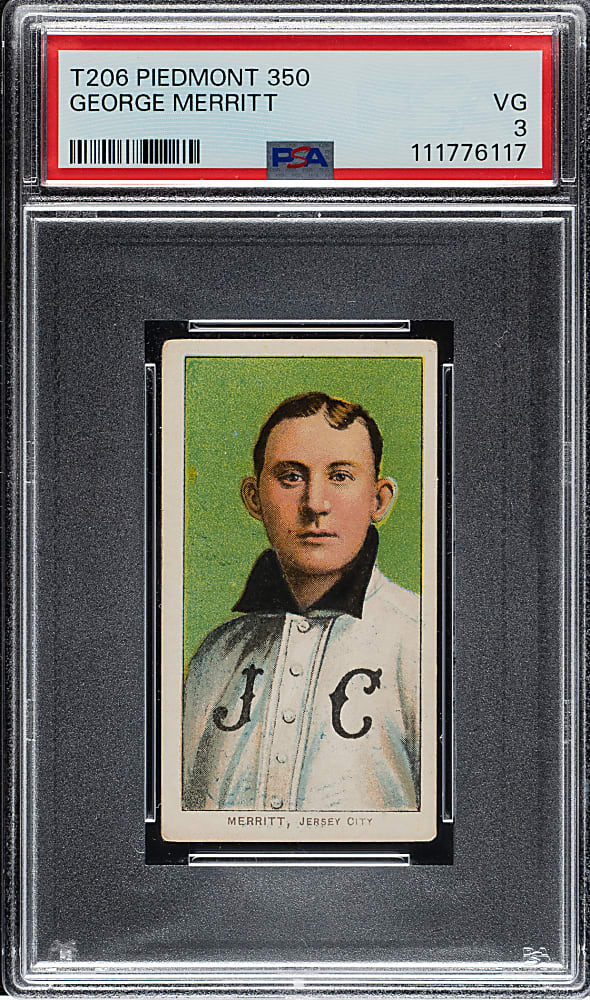 1909-1911 T206 White Border George Merritt PSA VG 3