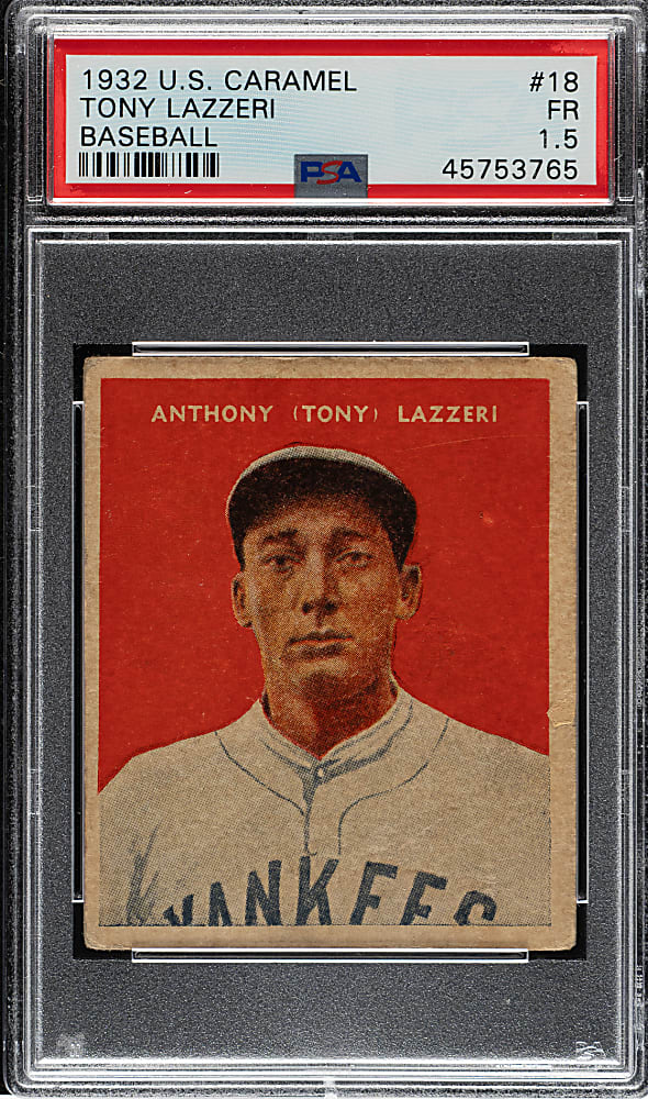 1932 R328 U. S. Caramel #18 Tony Lazzeri PSA FAIR 1.5