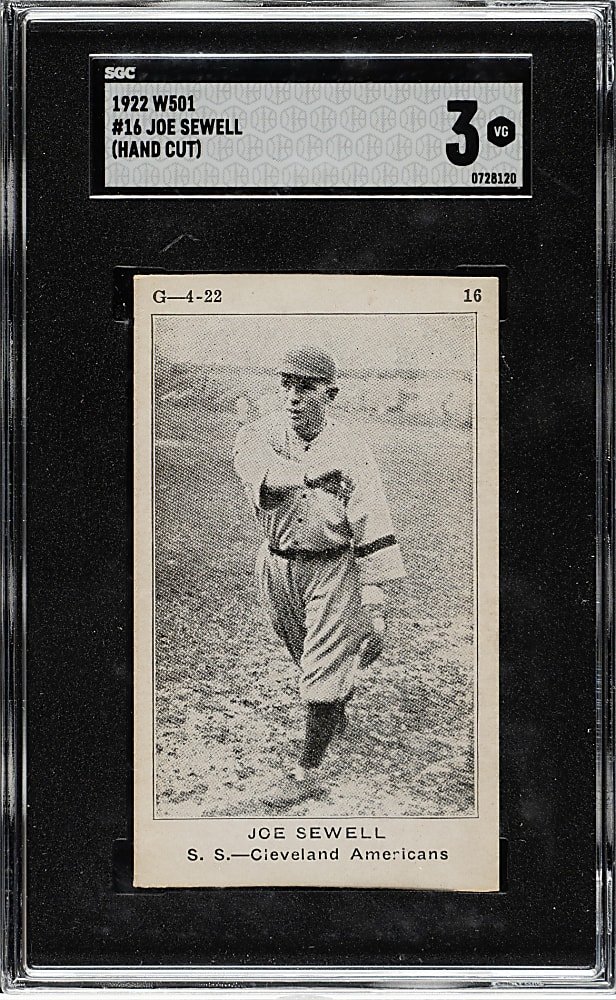 1922 W501 #16 Joe Sewell SGC VG 3