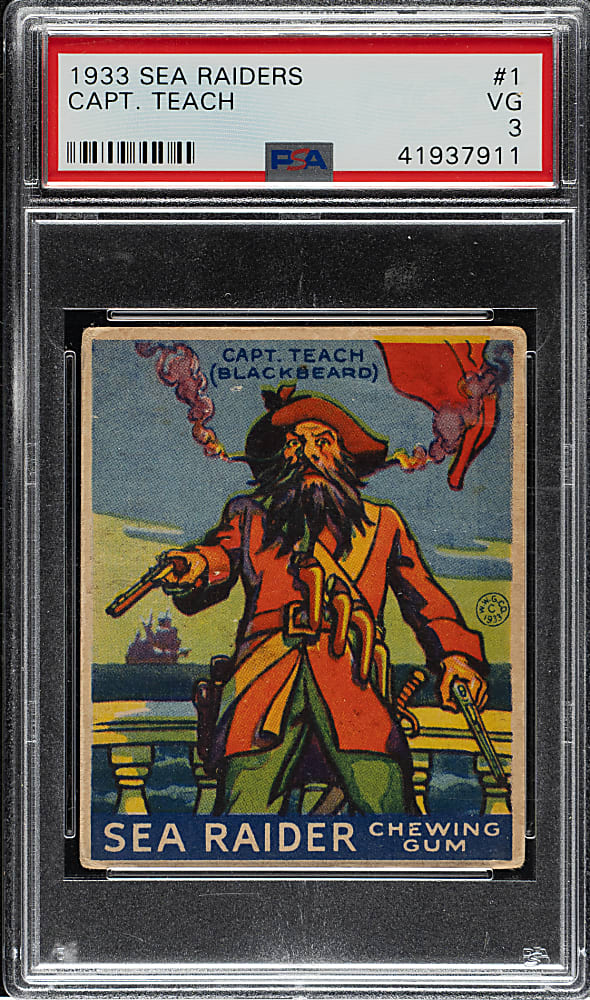 1933 R124 World Wide Gum "Sea Raiders" #1 Capt. Teach PSA VG 3