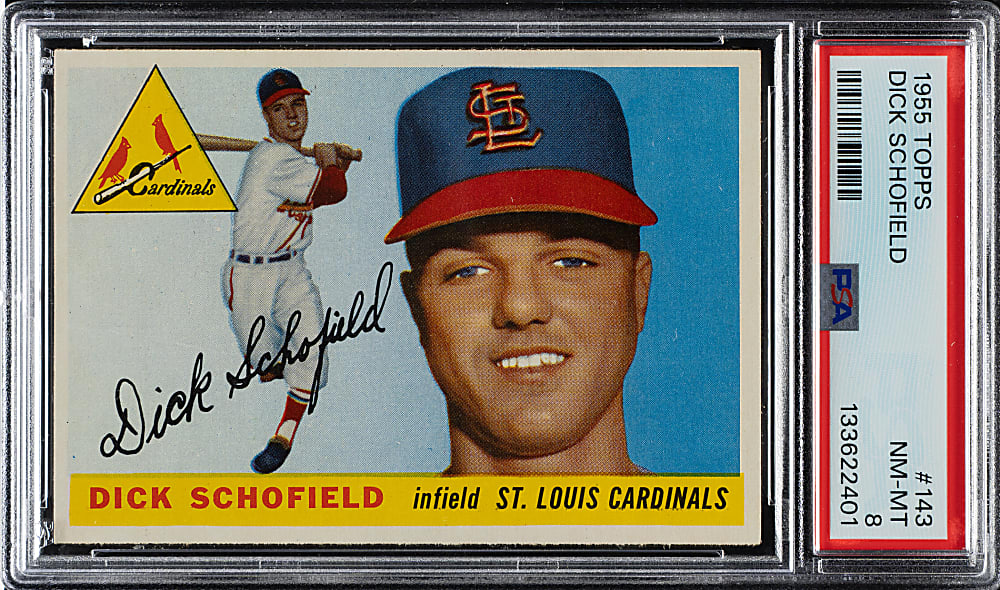 1955 Topps #143 Dick Schofield PSA NM-MT 8