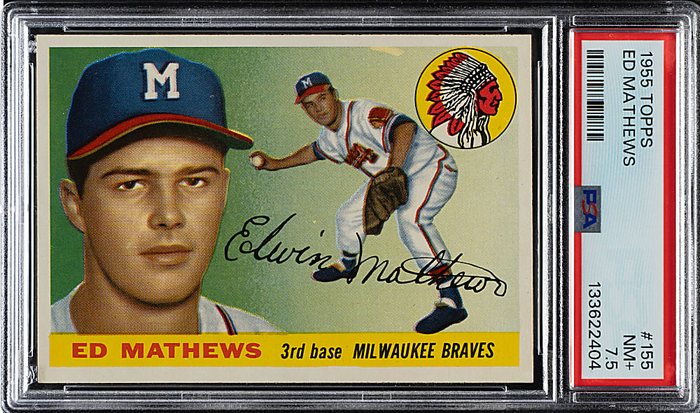 1955 Topps #155 Ed Mathews PSA NM+ 7.5