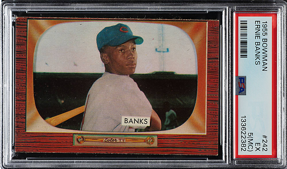 1955 Bowman #242 Ernie Banks PSA EX 5 (MC)