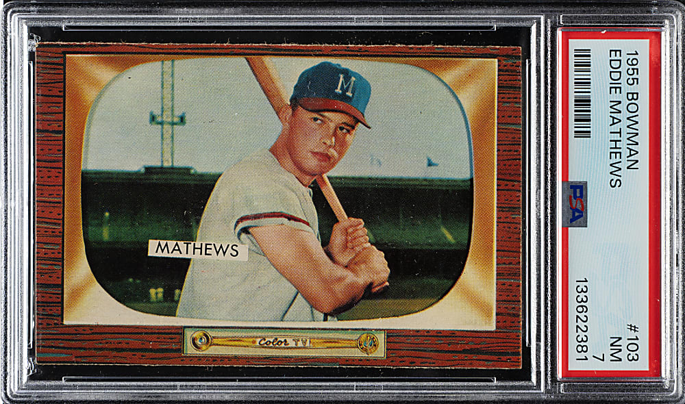 1955 Bowman #103 Eddie Mathews PSA NM 7