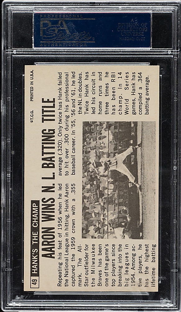 1964 Topps Giants #49 Hank Aaron PSA MINT 9