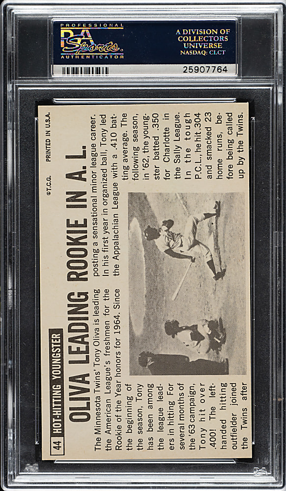 1964 Topps Giants #44 Tony Oliva PSA GEM MINT 10