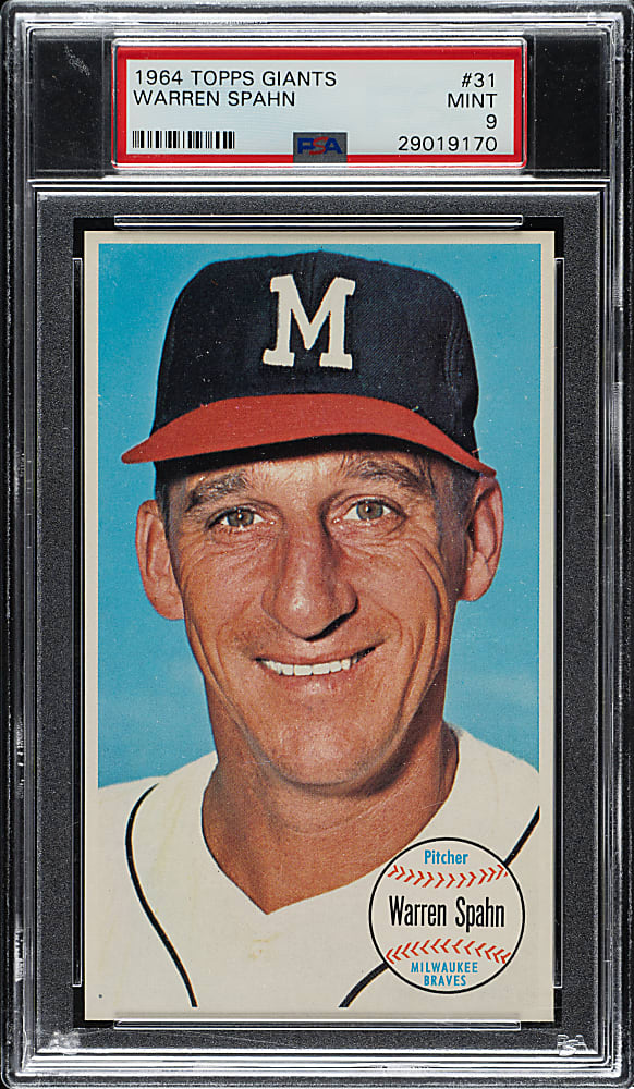 1964 Topps Giants #31 Warren Spahn PSA MINT 9
