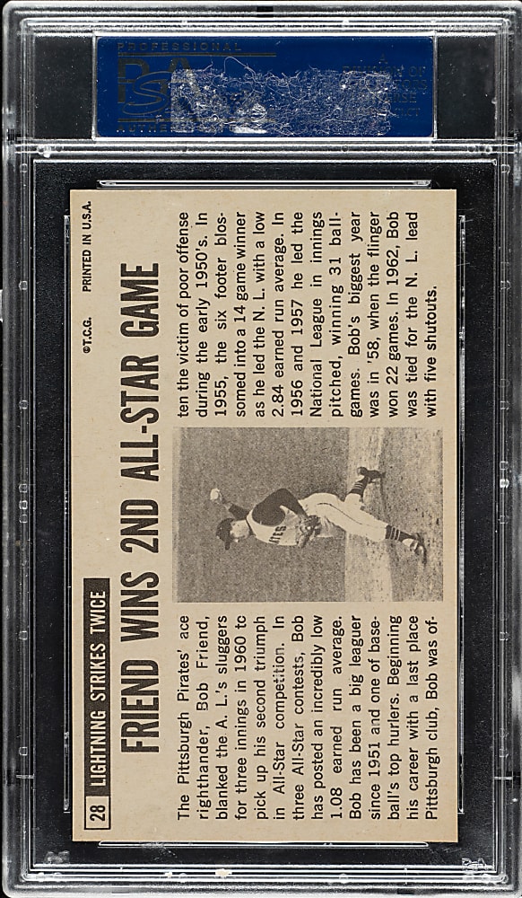 1964 Topps Giants #28 Bob Friend PSA MINT 9