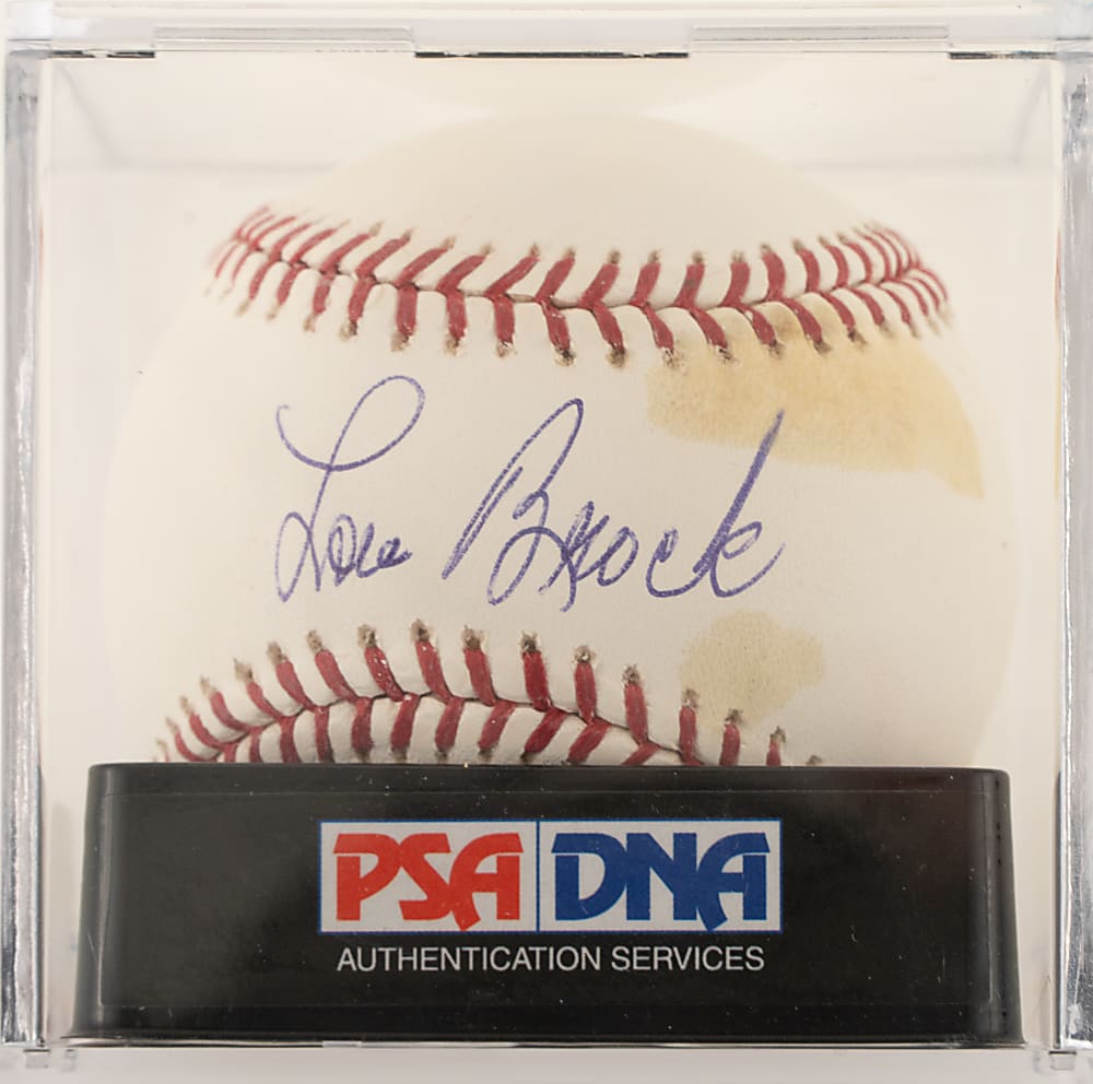 Lou Brock Single-Signed Baseball PSA/DNA GEM MINT 10
