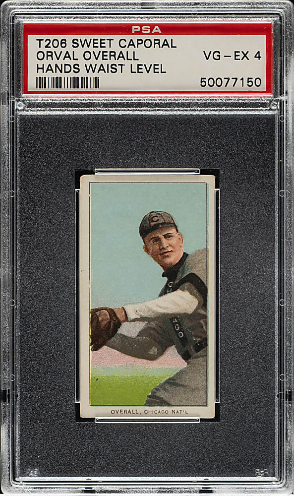 1909-1911 T206 White Border Orval Overall Hands Waist Level PSA VG-EX 4