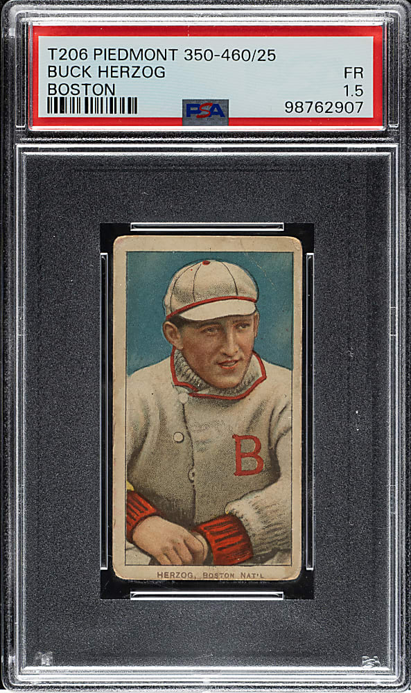 1909-1911 T206 White Border Buck Herzog Boston PSA FAIR 1.5