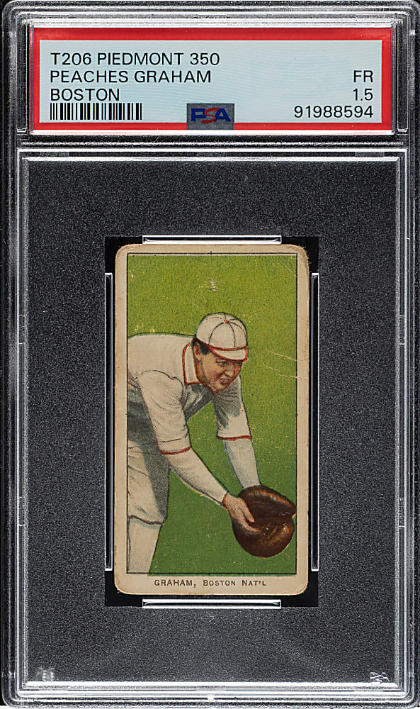 1909-1911 T206 White Border Peaches Graham PSA FAIR 1.5