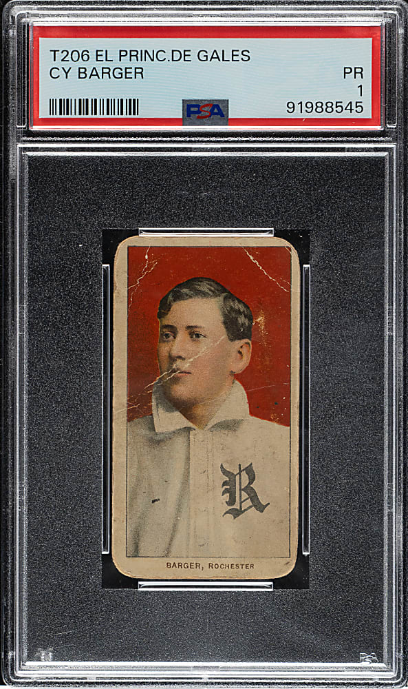 1909-1911 T206 White Border Cy Barger PSA POOR 1 - El Principe De Gales Back