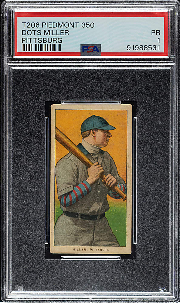 1909-1911 T206 White Border Dots Miller PSA POOR 1