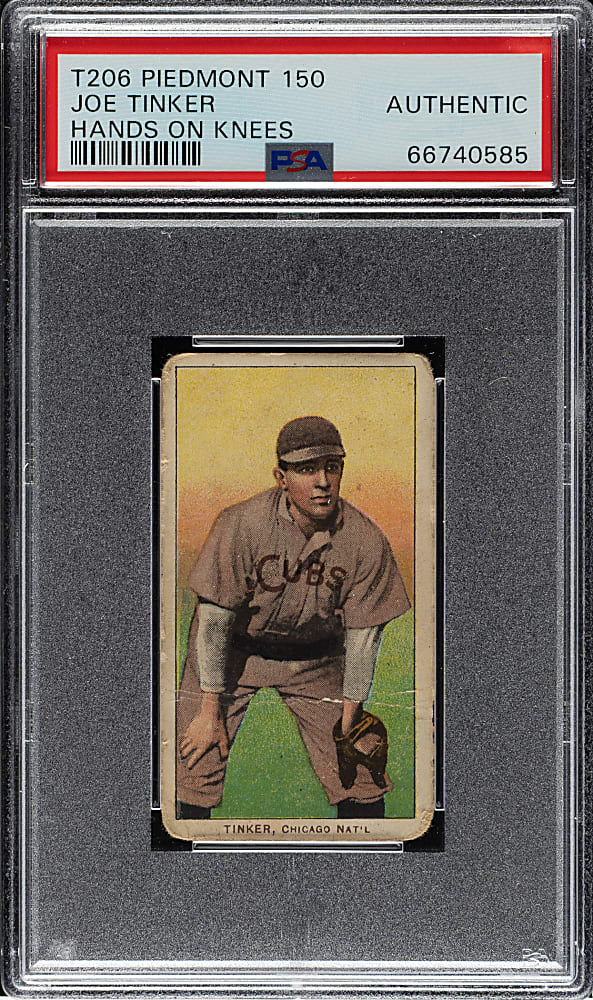 1909-1911 T206 White Border Joe Tinker Hands on Knees PSA Authentic