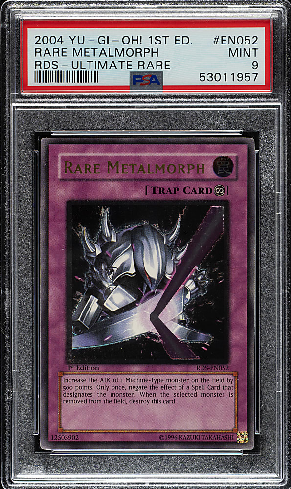 2004 Yu-Gi-Oh! Rise of Destiny 1st Edition #EN052 Rare Metalmorph Ultimate Rare PSA MINT 9