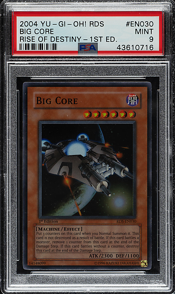 2004 Yu-Gi-Oh! Rise of Destiny 1st Edition #EN030 Big Core Super Rare PSA MINT 9