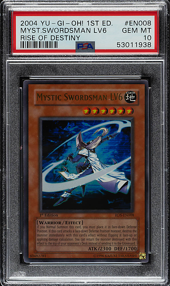 2004 Yu-Gi-Oh! Rise of Destiny 1st Edition #EN008 Mystic Swordsman Lv6 Ultra Rare PSA GEM MINT 10
