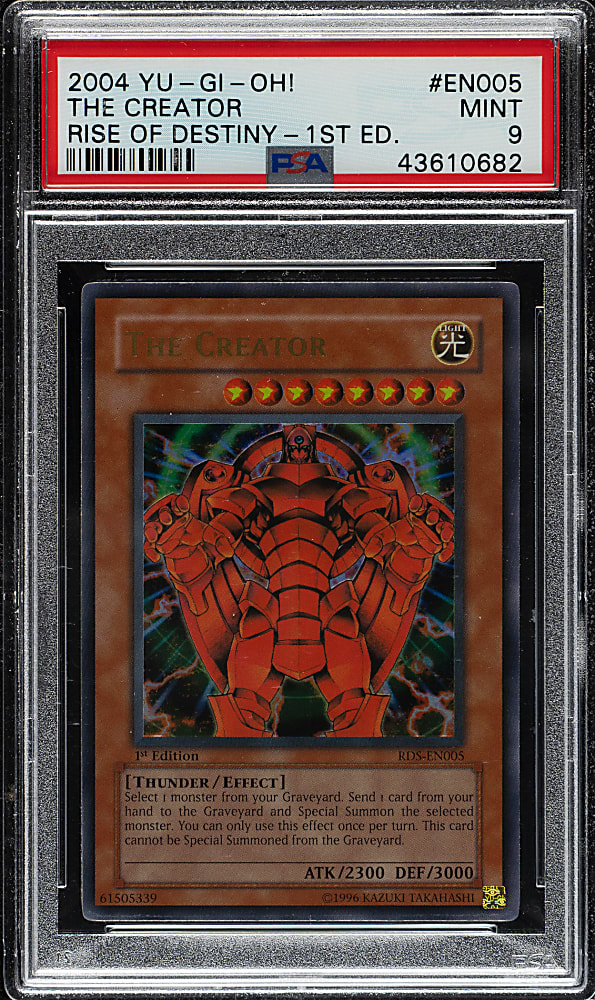 2004 Yu-Gi-Oh! Rise of Destiny 1st Edition #EN005 The Creator Ultra Rare PSA MINT 9