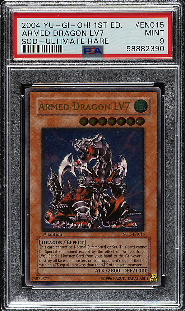 2004 Yu-Gi-Oh! Soul of The Duelist 1st Edition #EN015 Armed Dragon Lv7 Ultimate Rare PSA MINT 9
