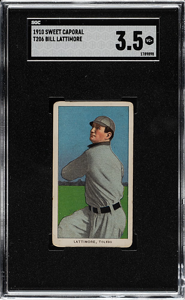 1909-1911 T206 White Border Bill Lattimore SGC VG+ 3.5