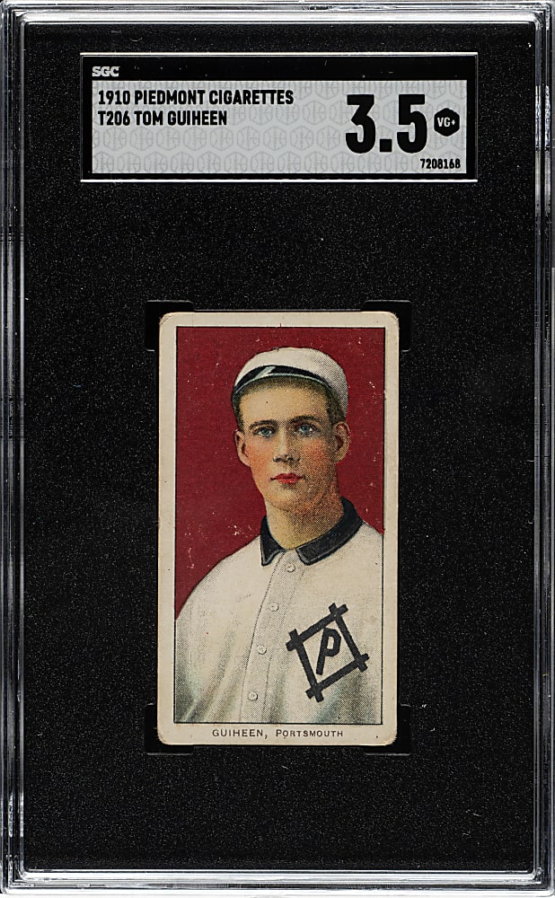 1909-1911 T206 White Border Tom Guiheen Southern Leaguer SGC VG+ 3.5