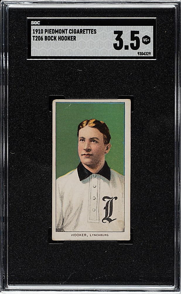 1909-1911 T206 White Border Bock Hooker Southern Leaguer SGC VG+ 3.5