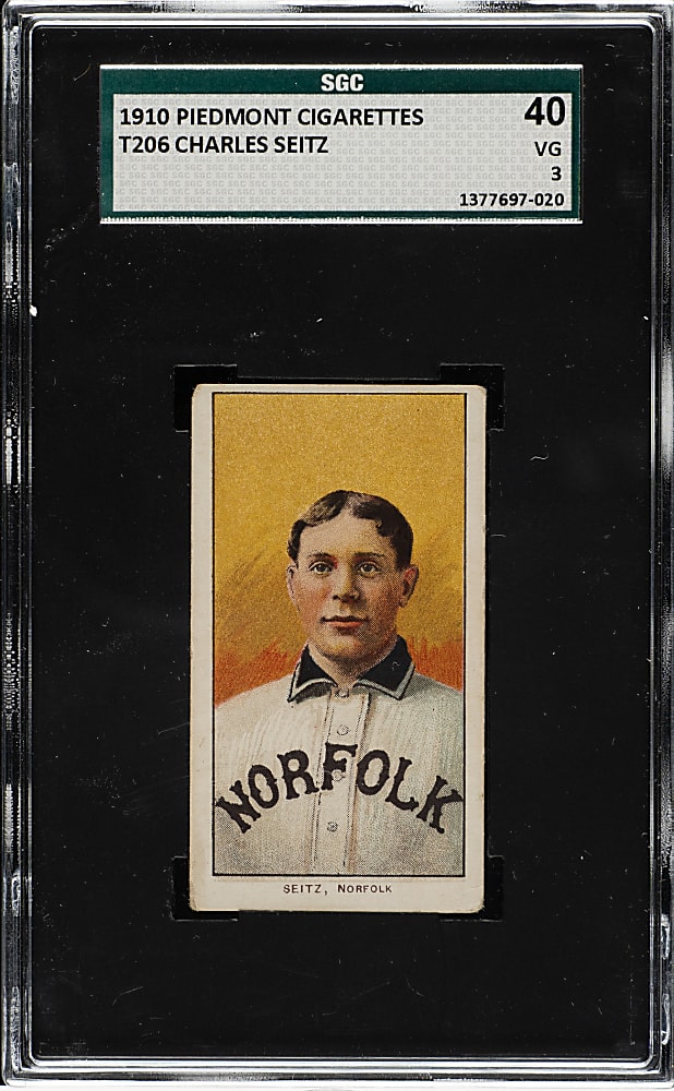 1909-1911 T206 White Border Charles Seitz Southern Leaguer SGC VG 40