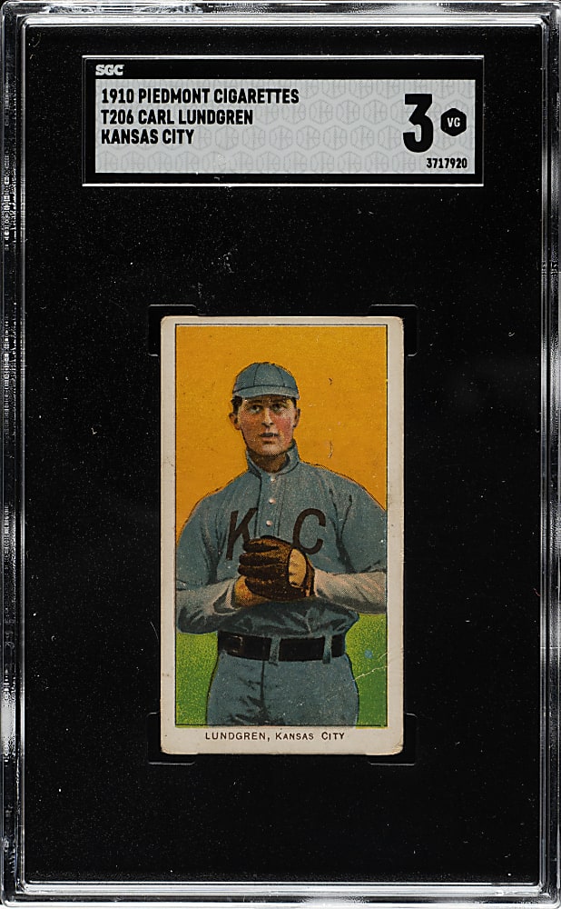 1909-1911 T206 White Border Carl Lundgren Kansas City SGC VG 3