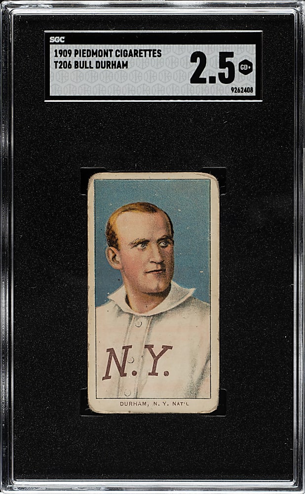 1909-1911 T206 White Border Bull Durham SGC GOOD+ 2.5