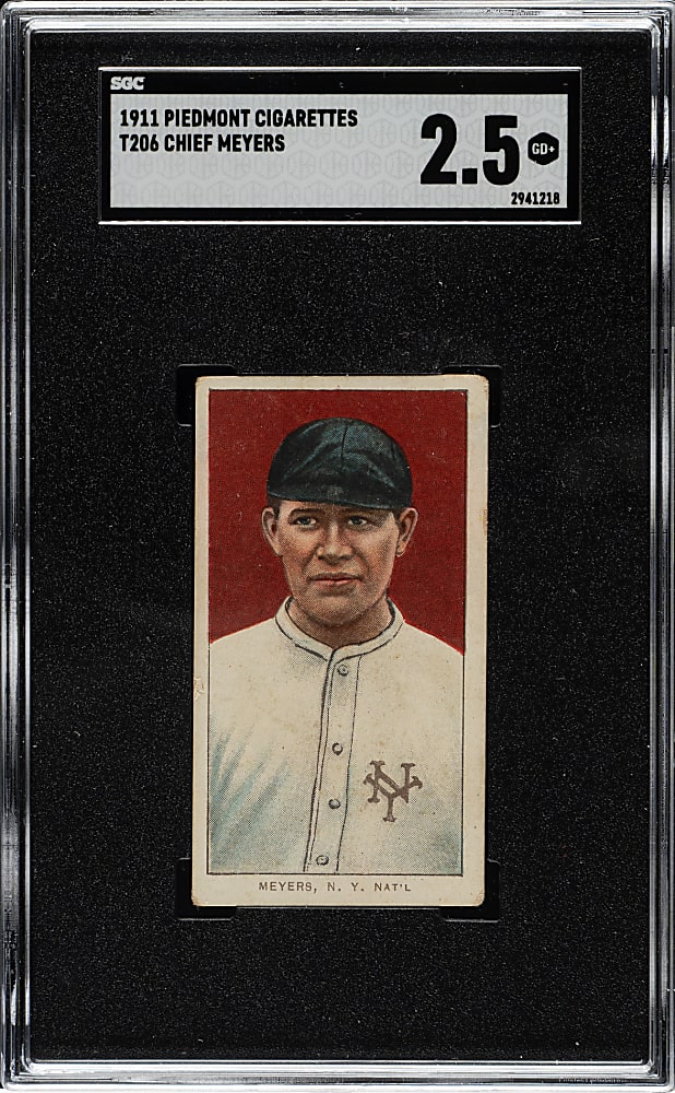 1909-1911 T206 White Border Chief Meyers SGC GOOD+ 2.5