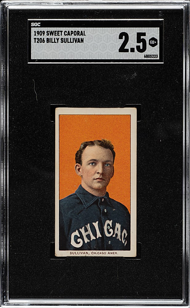 1909-1911 T206 White Border Billy Sullivan SGC GOOD+ 2.5