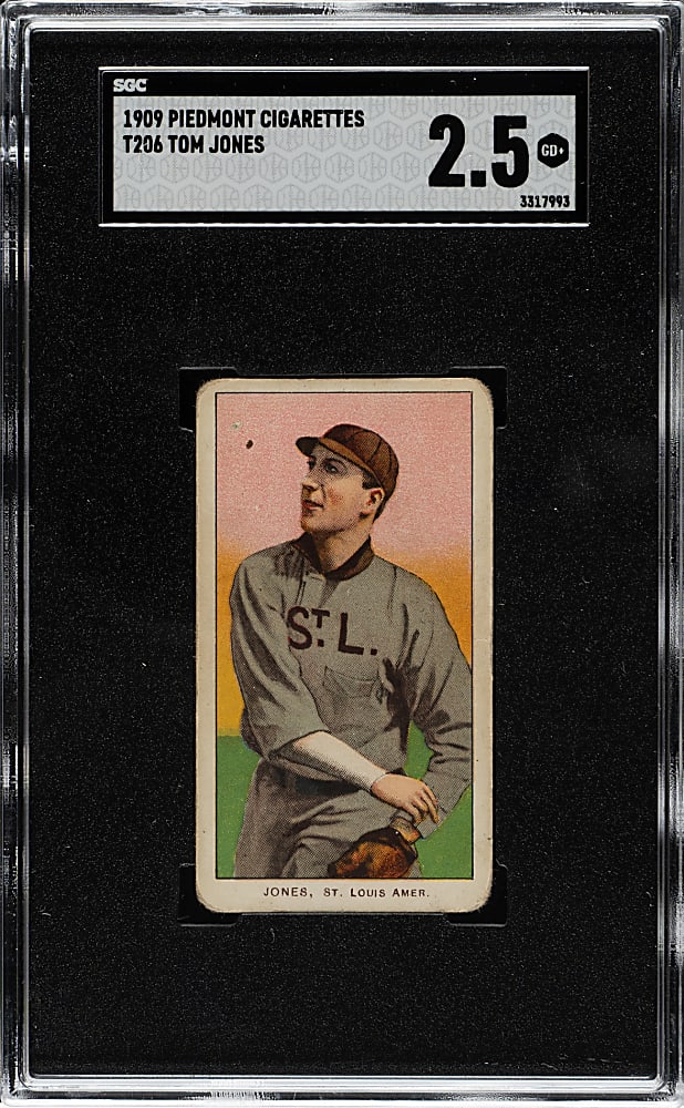 1909-1911 T206 White Border Tom Jones SGC GOOD+ 2.5