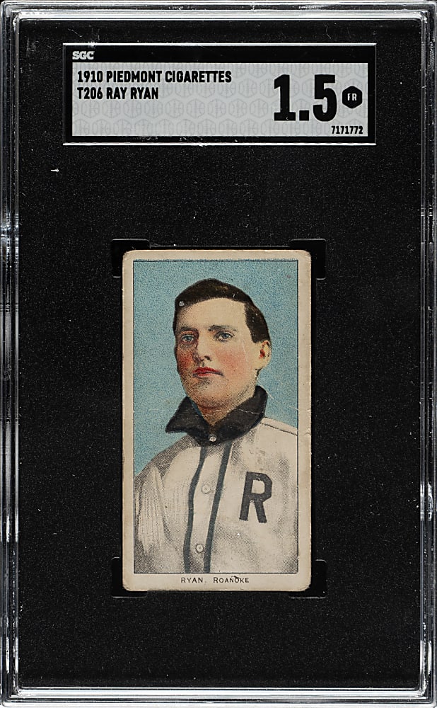 1909-1911 T206 White Border Ray Ryan Southern Leaguer SGC FAIR 1.5