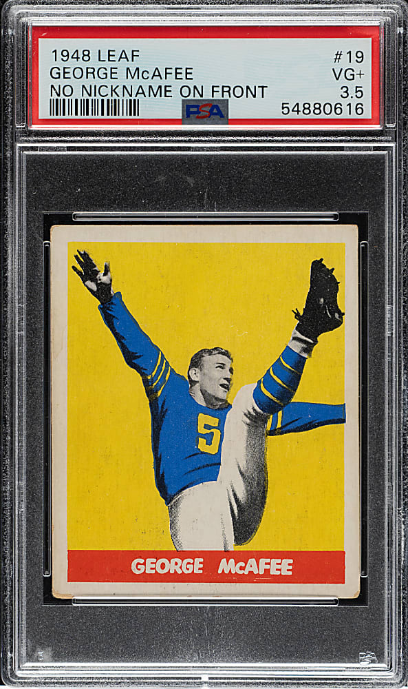 1948 Leaf Football #19 George McAfee No Nickname Rookie PSA VG+ 3.5