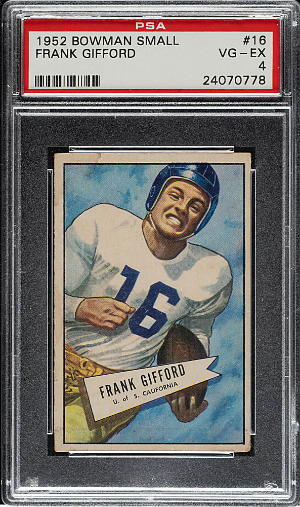1952 Bowman Large Football #16 Frank Gifford Rookie PSA VG-EX 4