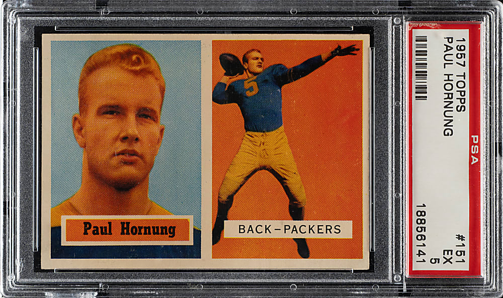 1957 Topps Football #151 Paul Hornung Rookie PSA EX 5