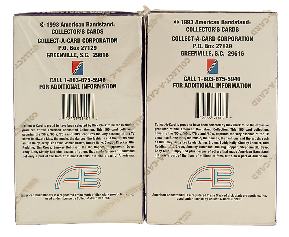 Pair of 1993 Collect-A-Card "American Bandstand" Factory-Sealed Unopened Wax Boxes (2 Boxes, 72 Packs)