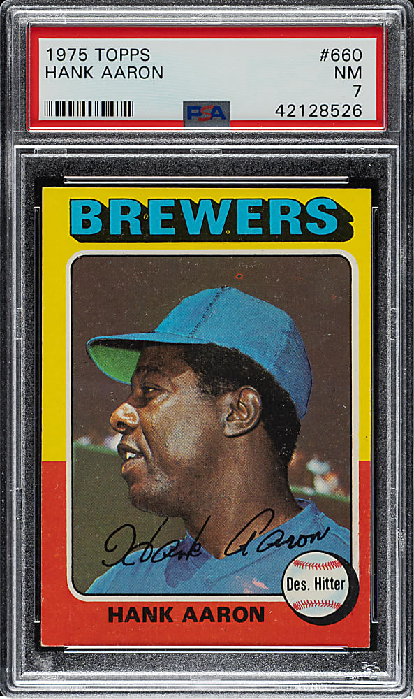1975 Topps #660 Hank Aaron PSA NM 7