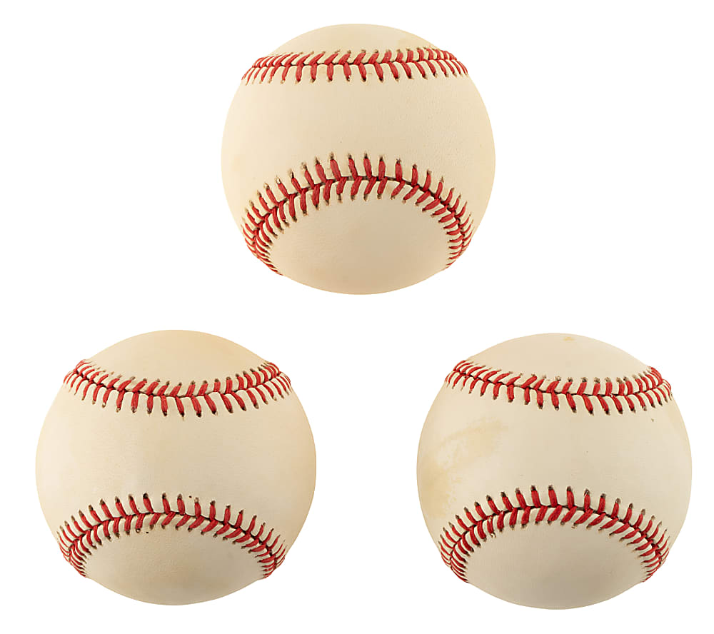 Trio of 1984-1993 Official American League (Bobby Brown) Baseballs in Original Boxes