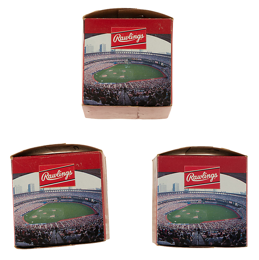 Trio of 1984-1993 Official American League (Bobby Brown) Baseballs in Original Boxes