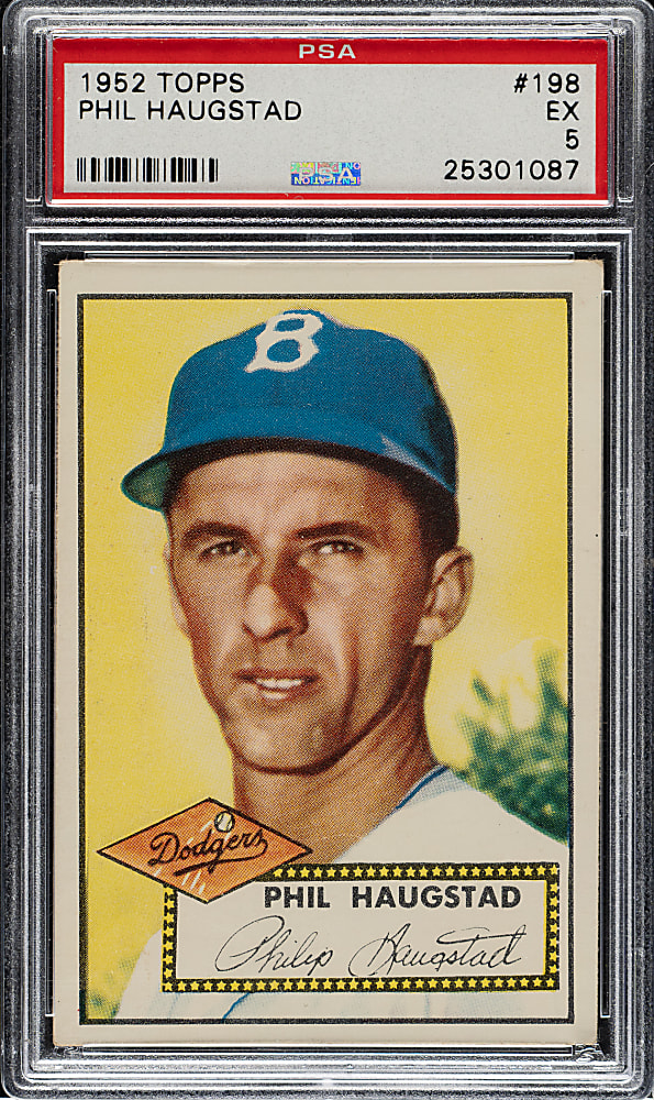 1952 Topps #198 Phil Haugstad PSA EX 5