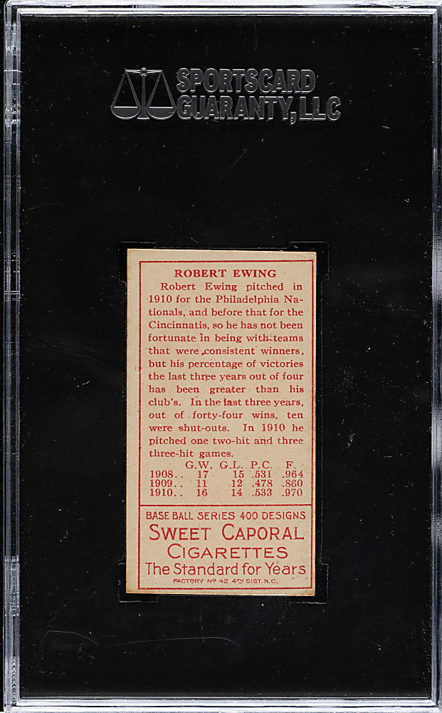 1911 T205 Gold Border Robert Ewing SGC EX 60